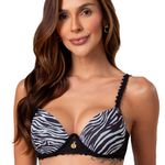 23964 - Conjunto Lageli Lingerie Push Up. Calcinha fio - Estampado