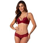 31455 - Conjunto Push Up Calcinha larga. - Vermelho