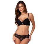 31207 - Conjunto Push up. Calcinha larga - Preto