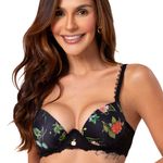 24743 - Conjunto Lageli Lingerie Push Up. Calcinha fio. - Estampado