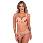 28601 - Conjunto Push Up. Calcinha clássica. - Nude