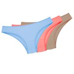 28444 - kit com três calcinhas clássica. - Colorido