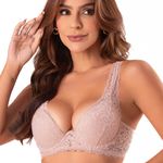30637 - Conjunto Push up. Calcinha fio - Nude