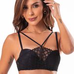 17590 - Conjunto Push Up. Calcinha fio - Preto