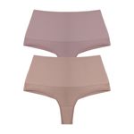 30147 - Kit com duas calcinhas. - Marrom