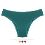 29586 - Kit com três calcinhas clássica. - Colorido