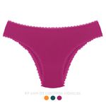 29586 - Kit com três calcinhas clássica. - Colorido