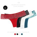 30066 - Kit com quatro calcinhas fio. - Colorido