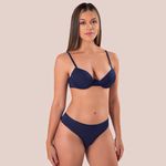 29241 - Conjunto Lageli Lingerie. Push Up. Calcinha fio. - Azul