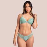29386 - Conjunto Lageli Lingerie Push Up. Calcinha fio. - Verde