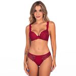 28300 - Conjuto Push Up. Calcinha fio. - Vinho