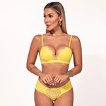 29054 - Conjunto Push Up. Calcinha fio. - Amarelo