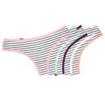 28186 - Kit com cinco calcinhas fio. - Estampado