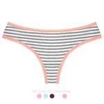 28186 - Kit com cinco calcinhas fio. - Estampado