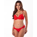 29819 - Conjunto Push Up. Calcinha fio - Vermelho