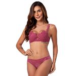 16944 - Conjunto Push Up. Calcinha fio - Rosa Rococó