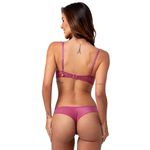 16944 - Conjunto Push Up. Calcinha fio - Rosa Rococó