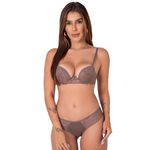 30414 - Conjunto Push Up. Calcinha fio. - Marrom