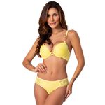 31108 - Conjunto Push up. Calcinha fio - Amarelo