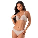 31127 - Conjunto Push Up Calcinha fio - Nude