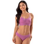 31121 - Sutiã Top Julieta conjunto Calcinha fio - Rosa