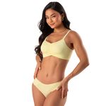 31122 - Sutiã Top Julieta conjunto Calcinha fio - Amarelo
