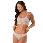 31123 - Sutiã Top Julieta conjunto Calcinha fio - Nude