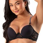 31451 - Conjunto Push Up.Calcinha larga - Preto