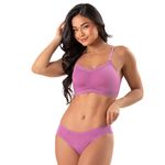 31124 - Sutiã Top Julieta conjunto Calcinha larga - Rosa