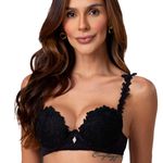 16925 - Conjunto Push Up. Calcinha fio - Preto