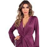 25577 - Robe curto em microfibra e renda. - Roxo