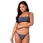27287 - Conjunto top e calcinha fio. - Azul