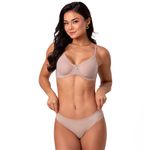 25919 - Conjunto com aro e sem bojo. Calcinha fio. - Marrom
