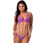 27833 - Conjunto Push Up. Calcinha fio. - Roxo