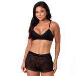 25657 - Conjunto triângulo. Short caleçon. - Preto