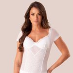 25453 - Body fio em renda e tule - Branco