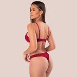 29245 - Conjunto Lageli Lingerie. Push Up. Calcinha fio. - Vermelho