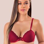 29246 - Conjunto Lageli Lingerie. Push Up. Calcinha clássica. - Vermelho