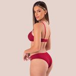 29246 - Conjunto Lageli Lingerie. Push Up. Calcinha clássica. - Vermelho