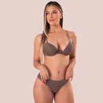 29235 - Conjunto Lageli Lingerie- Push Up. Calcinha fio. - Marrom
