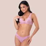 24770 - Conjunto Lageli Lingerie. Calcinha fio - Rosa