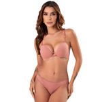 31154 - Conjunto Push Up. Calcinha fio - Nude