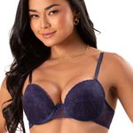 30412 - Conjunto Push Up. Calcinha fio - Azul