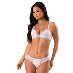 30762 - Conjunto aro inteiro em renda. Calcinha larga. - Branco
