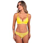 28240 - Conjunto Push Up. Calcinha fio. - Amarelo