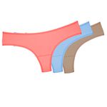 28445 - Kit com três calcinhas fio. - Colorido