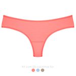 28445 - Kit com três calcinhas fio. - Colorido