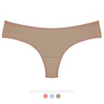 28445 - Kit com três calcinhas fio. - Colorido