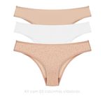 29219 - Kit com três calcinhas clássica. - Colorido