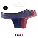 30066 - Kit com quatro calcinhas fio. - Colorido